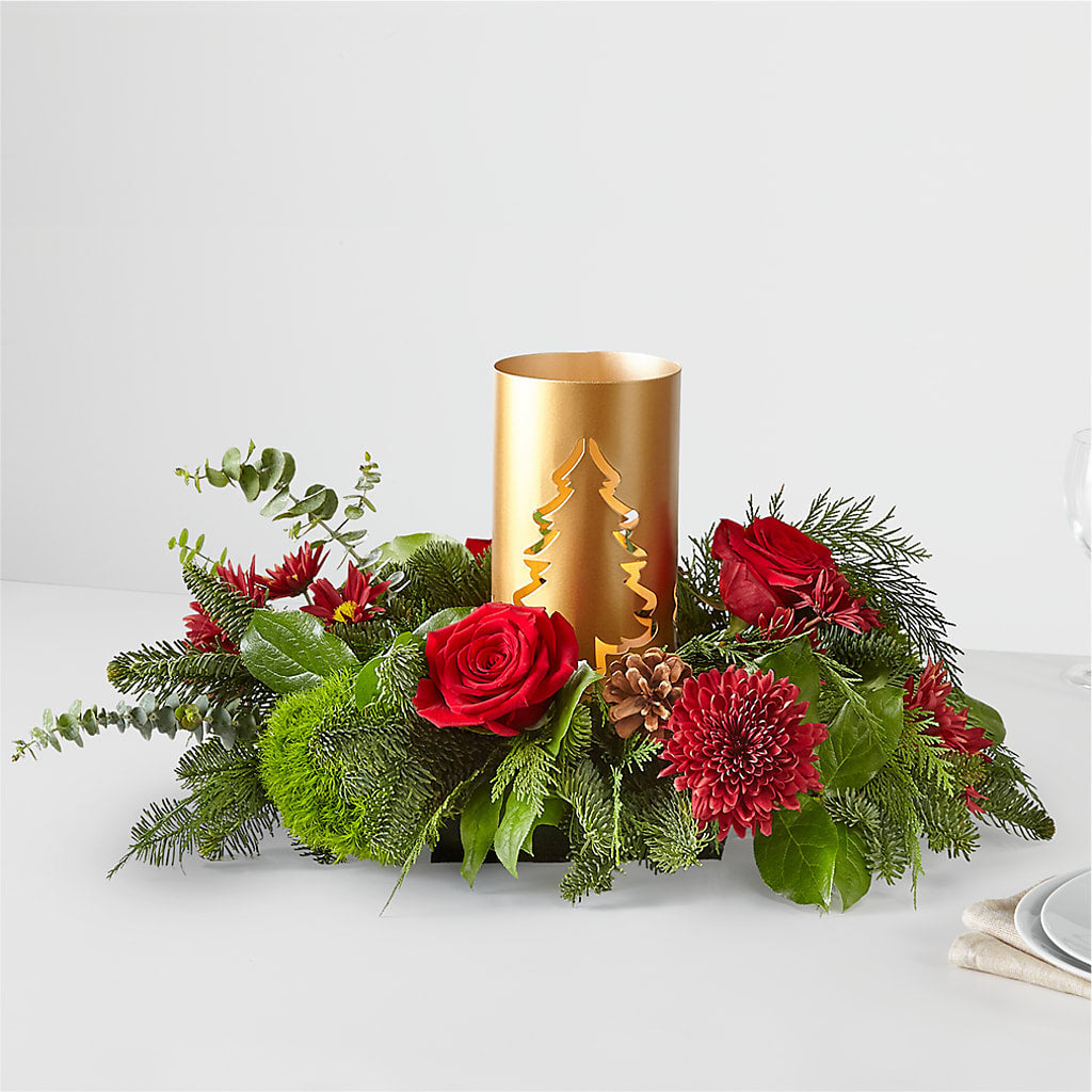 Toast the Season Centerpiece – Colonial Flower Shop, Madison IN