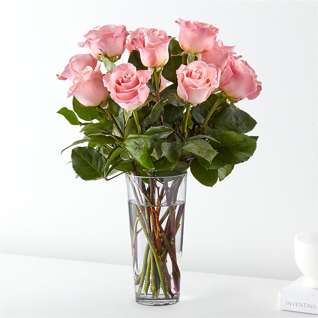 Long Stem Pink Rose Bouquet – Colonial Flower Shop, Madison IN