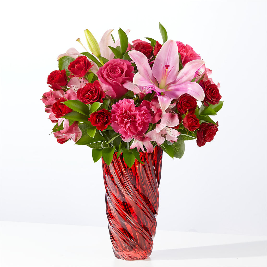 In Love Bouquet with Luxe Swirl Vase – Colonial Flower Shop, Madison IN
