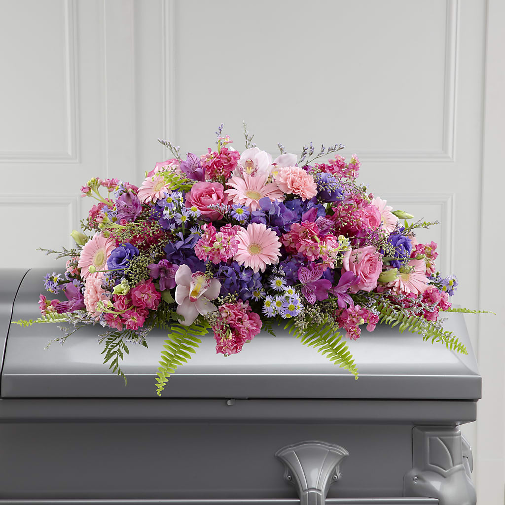 Glorious Garden Casket Spray – Colonial Flower Shop, Madison IN