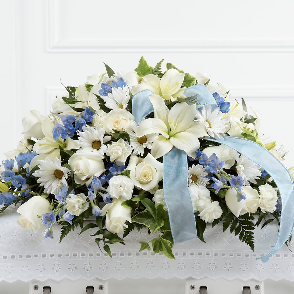 Tender Treasure Casket Spray – Colonial Flower Shop, Madison IN