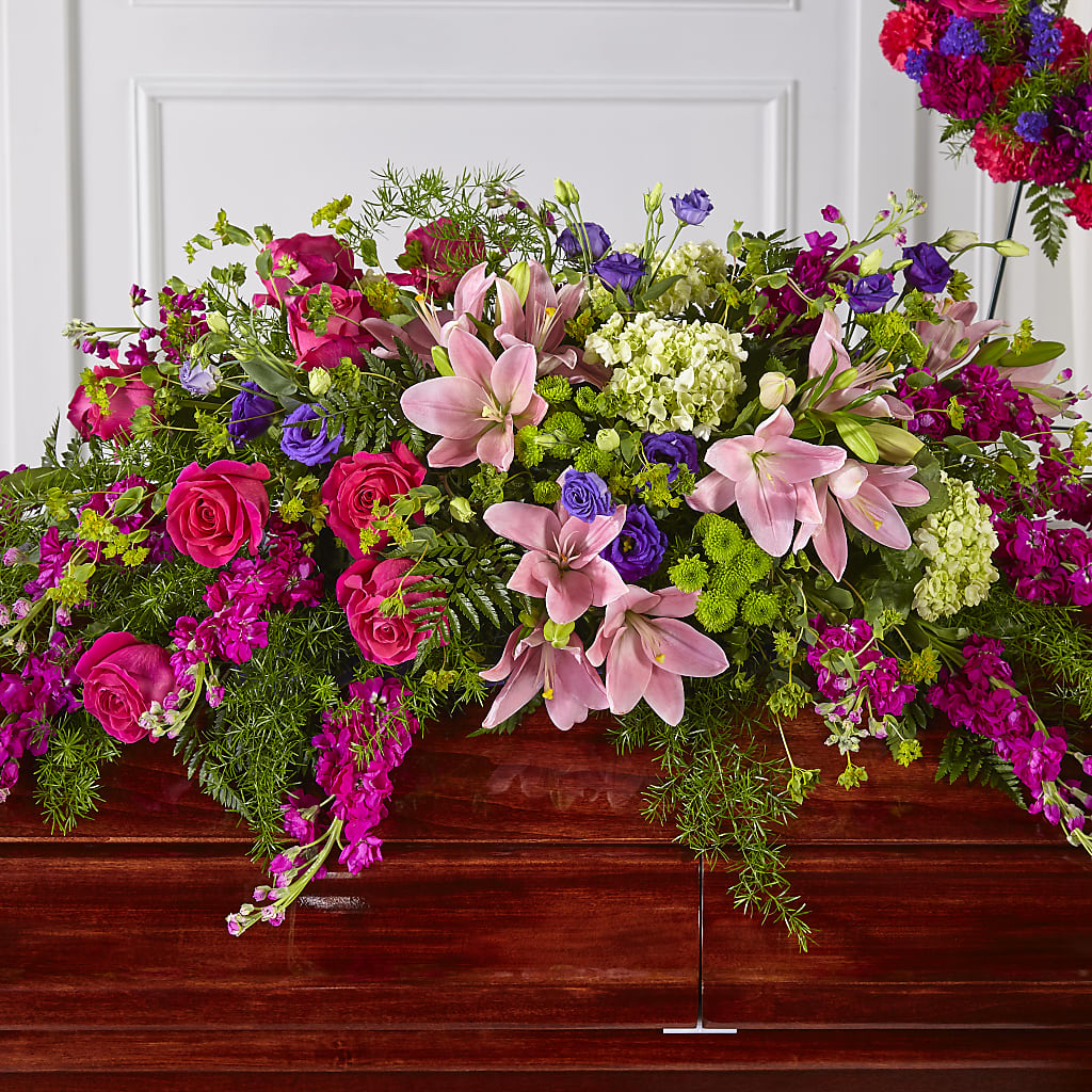 Radiant Tribute Casket Spray – Colonial Flower Shop, Madison IN