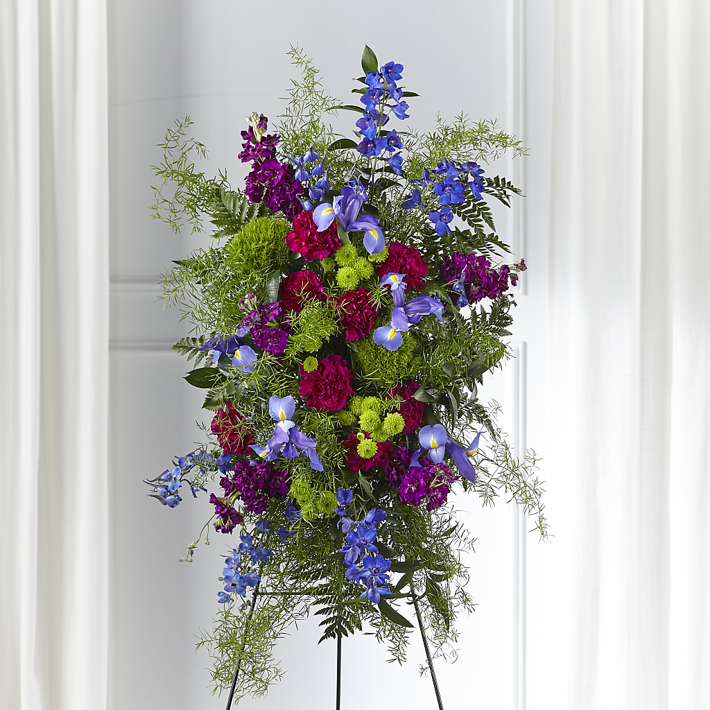 Heavenly Skies Standing Spray – Colonial Flower Shop, Madison IN