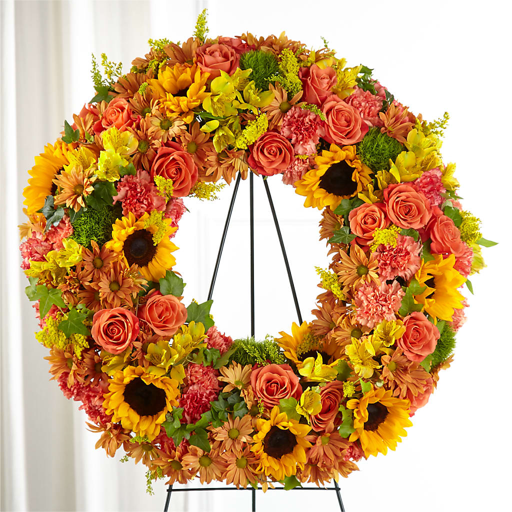 Autumnal Memories Wreath (Standard) – Colonial Flower Shop, Madison IN
