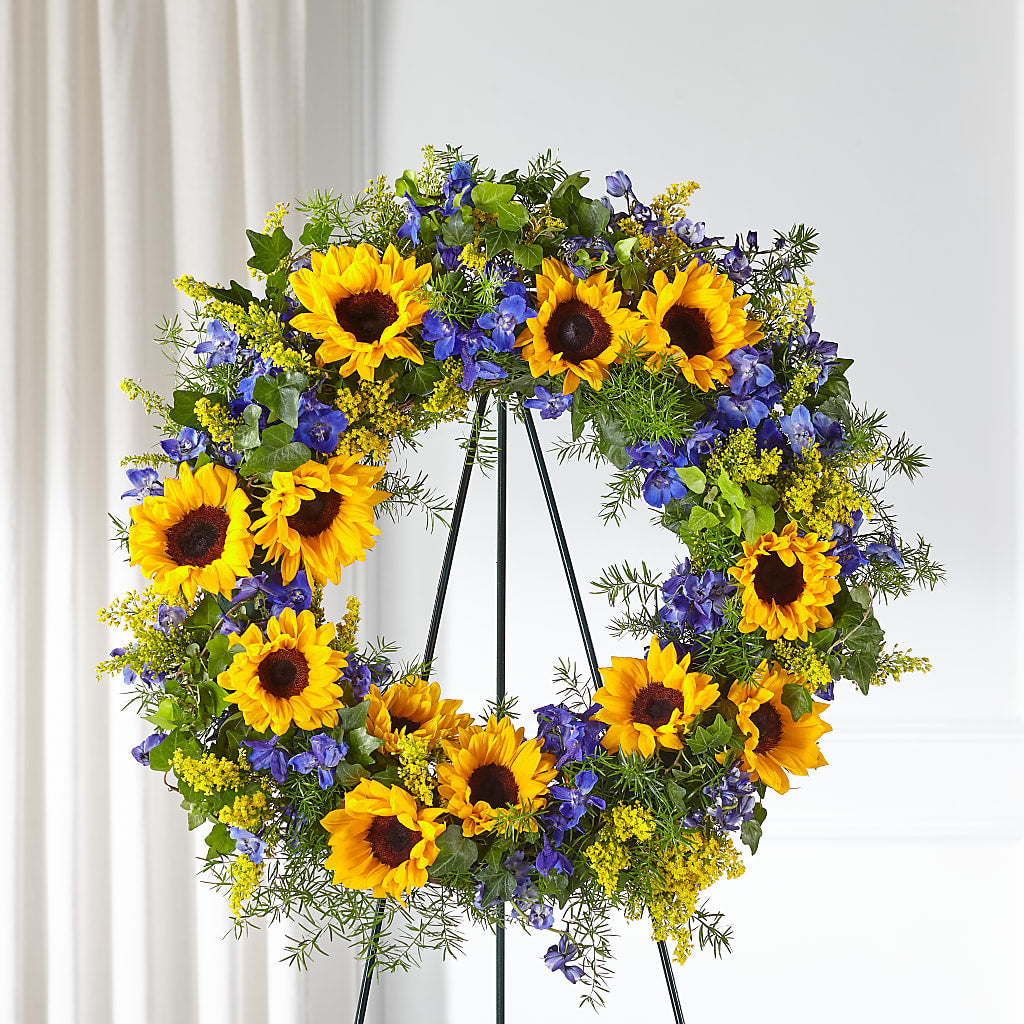 Bright Rays Wreath – Colonial Flower Shop, Madison IN