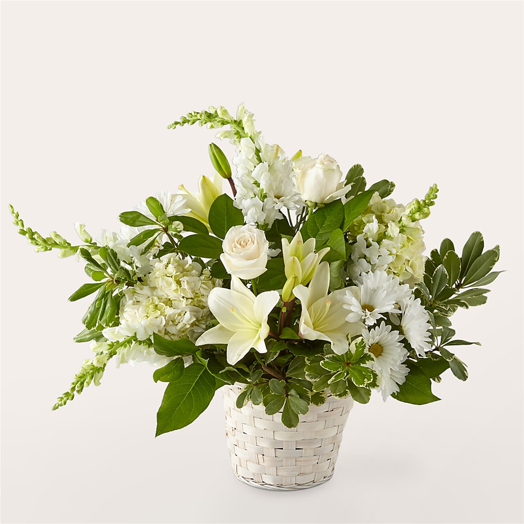 Ivory Elegance Floral Basket – Colonial Flower Shop, Madison IN