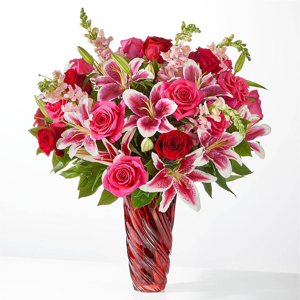 Always You Bouquet with Luxe Swirl Vase – Colonial Flower Shop, Madison IN