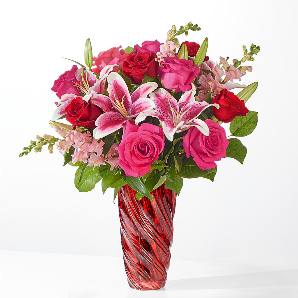 Always You Bouquet with Luxe Swirl Vase – Colonial Flower Shop, Madison IN