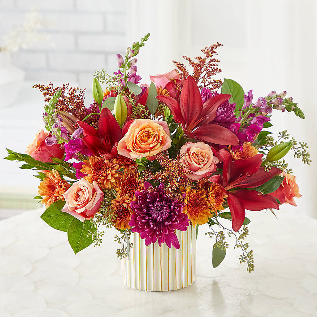 Burgundy Landscape Bouquet –  Colonial Flower Shop, Madison IN
