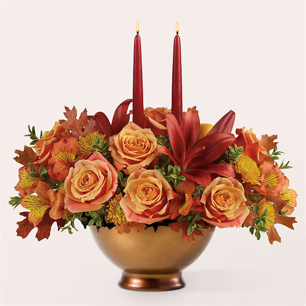 Harvest Table Centerpiece –  Colonial Flower Shop, Madison IN