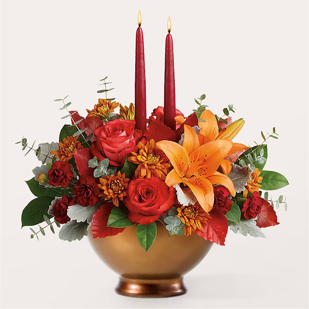 Fruits of Fall Centerpiece –  Colonial Flower Shop, Madison IN