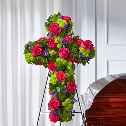 Tribute Rose Floral Cross –  Colonial Flower Shop, Madison IN