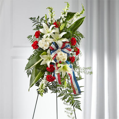 Stars of Life Standing Spray –  Colonial Flower Shop, Madison IN