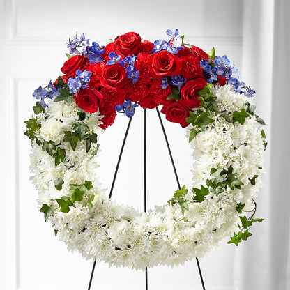 Patriotic Passion Wreath –  Colonial Flower Shop, Madison IN