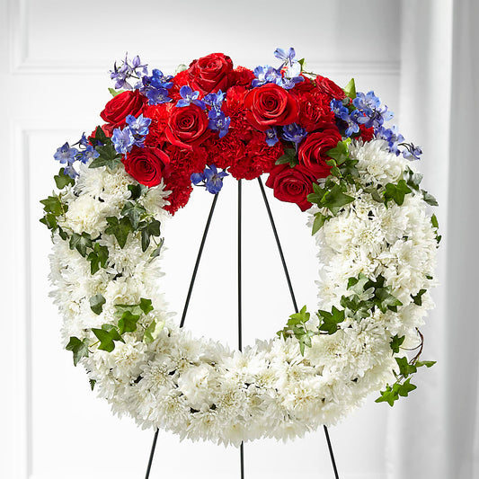 Patriotic Passion Wreath –  Colonial Flower Shop, Madison IN
