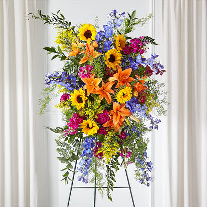 Sunlit Memories Standing Spray (Standard) –  Colonial Flower Shop, Madison IN