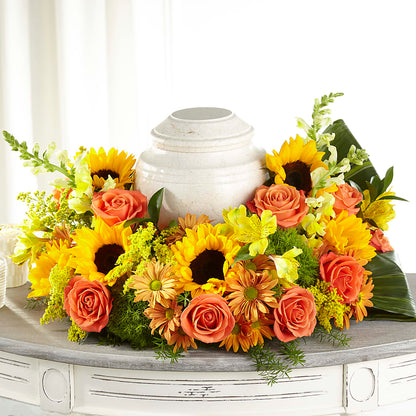 Faithful Sunflower Cremation Adornment –  Colonial Flower Shop, Madison IN