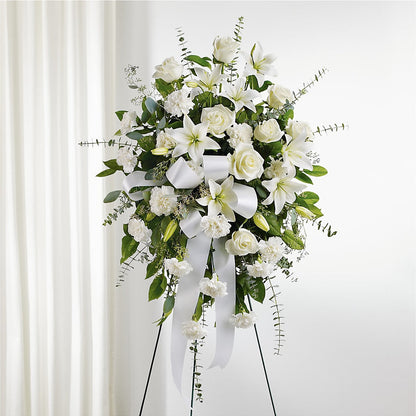 With Care Standing Spray –  Colonial Flower Shop, Madison IN