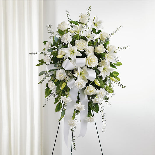 With Care Standing Spray –  Colonial Flower Shop, Madison IN