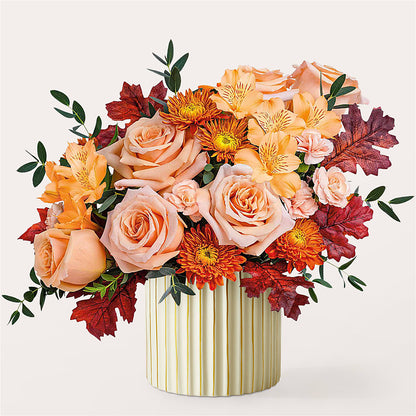 Spiced Latte Bouquet with Ivory Vase –  Colonial Flower Shop, Madison IN