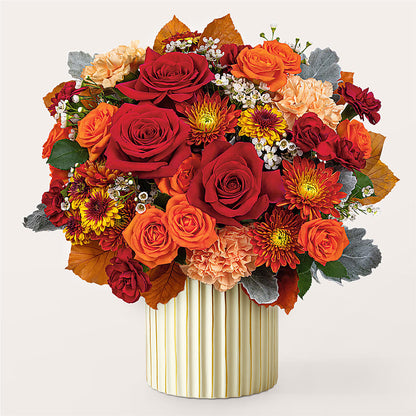 Merlot Bouquet with Ivory Vase –  Colonial Flower Shop, Madison IN