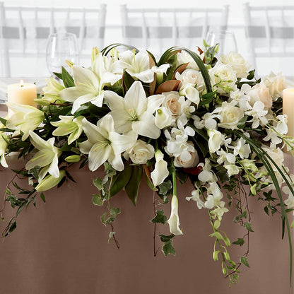 White Linen Arrangement –  Colonial Flower Shop, Madison IN